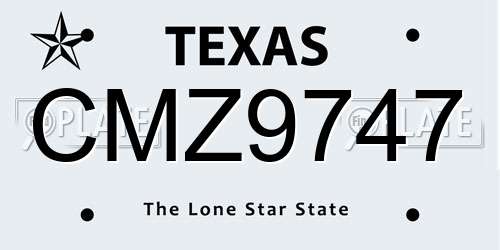 CMZ9747 Texas License Plate