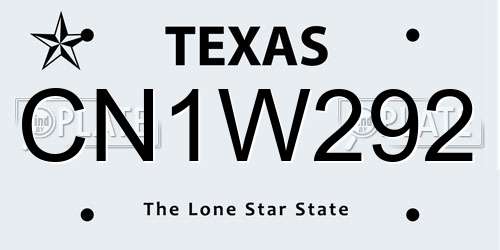 CN1W292 Texas License Plate