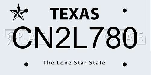 CN2L780 Texas License Plate