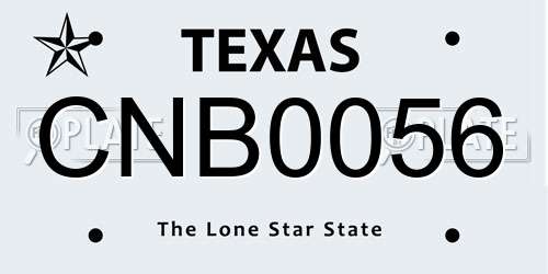 CNB0056 Texas License Plate