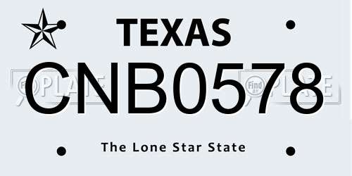 CNB0578 Texas License Plate