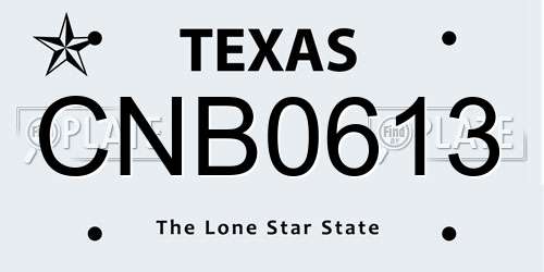 CNB0613 Texas License Plate