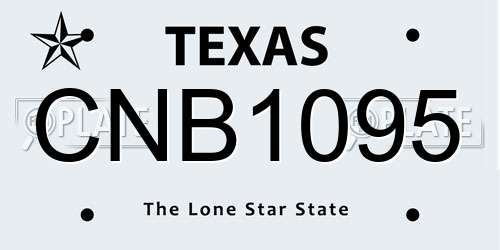 CNB1095 Texas License Plate