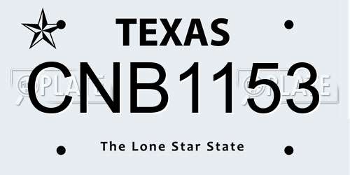 CNB1153 Texas License Plate