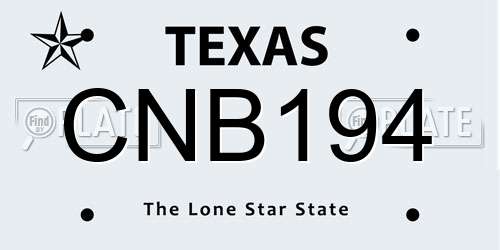 CNB194 Texas License Plate