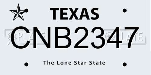 CNB2347 Texas License Plate