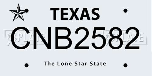 CNB2582 Texas License Plate