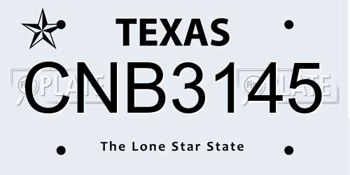 CNB3145 Texas License Plate