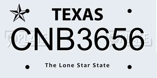 CNB3656 Texas License Plate