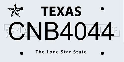 CNB4044 Texas License Plate