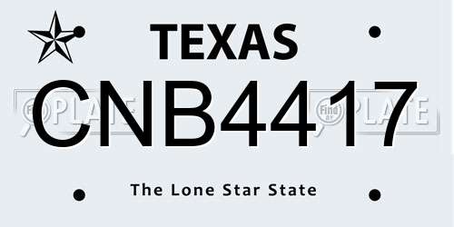 CNB4417 Texas License Plate