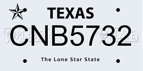 CNB5732 Texas License Plate