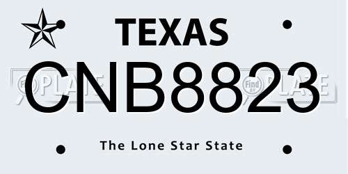 CNB8823 Texas License Plate
