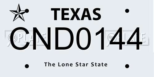 CND0144 Texas License Plate