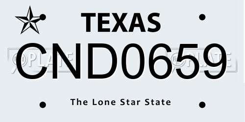 CND0659 Texas License Plate