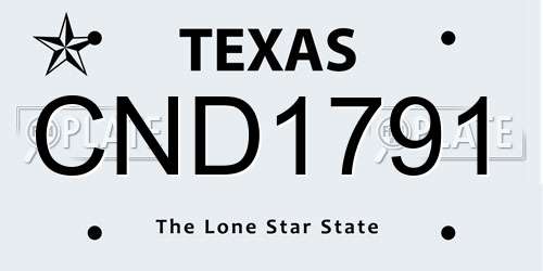 CND1791 Texas License Plate