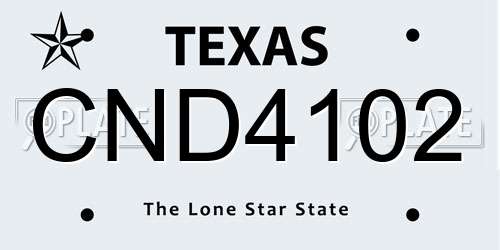 CND4102 Texas License Plate