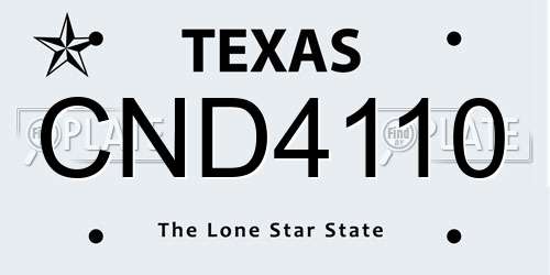 CND4110 Texas License Plate
