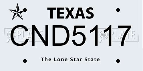 CND5117 Texas License Plate