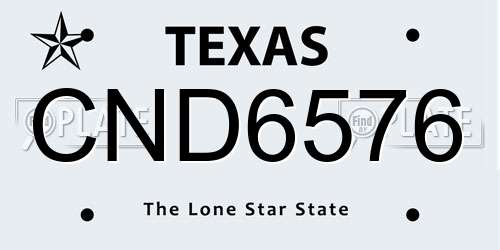 CND6576 Texas License Plate