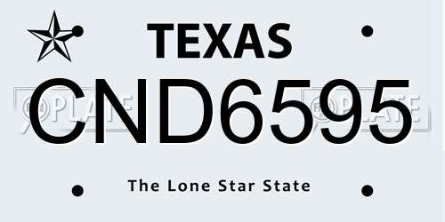 CND6595 Texas License Plate