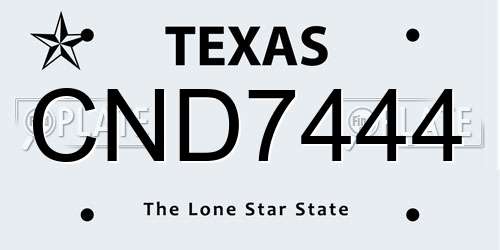 CND7444 Texas License Plate