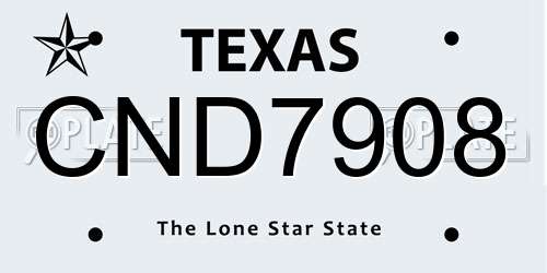 CND7908 Texas License Plate