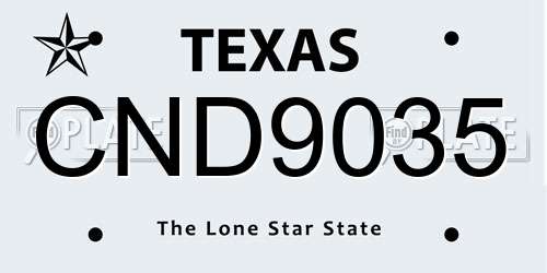 CND9035 Texas License Plate