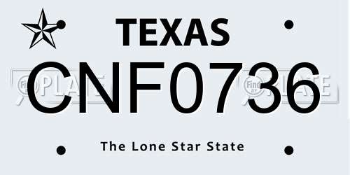CNF0736 Texas License Plate