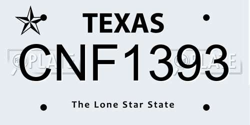 CNF1393 Texas License Plate