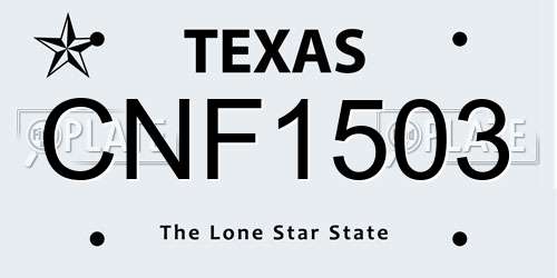 CNF1503 Texas License Plate