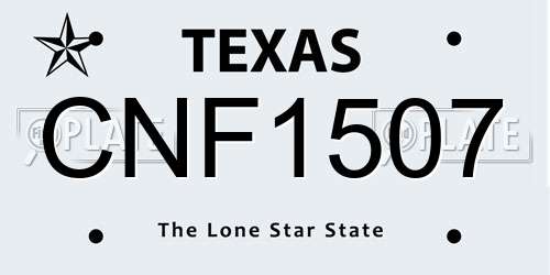 CNF1507 Texas License Plate