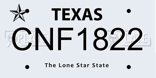 CNF1822 Texas License Plate