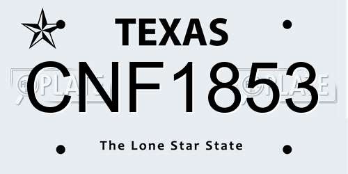 CNF1853 Texas License Plate
