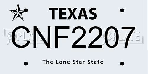 CNF2207 Texas License Plate