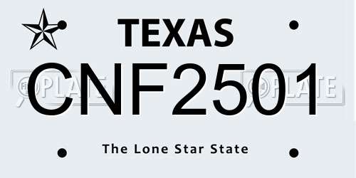 CNF2501 Texas License Plate