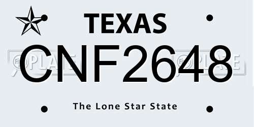 CNF2648 Texas License Plate