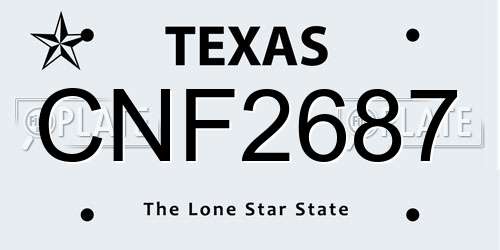 CNF2687 Texas License Plate