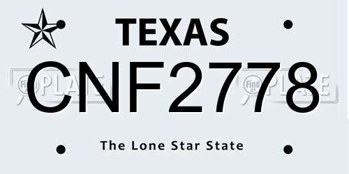 CNF2778 Texas License Plate