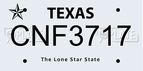 CNF3717 Texas License Plate