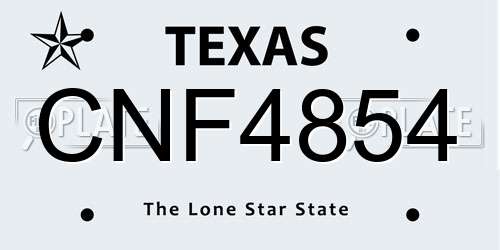 CNF4854 Texas License Plate
