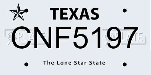 CNF5197 Texas License Plate
