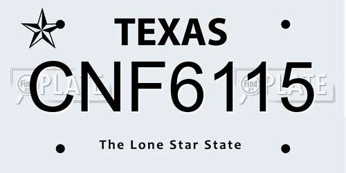 CNF6115 Texas License Plate
