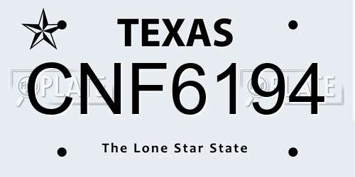 CNF6194 Texas License Plate
