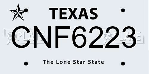 CNF6223 Texas License Plate