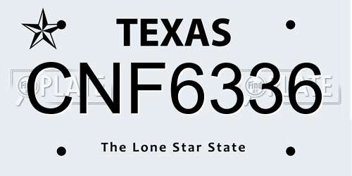 CNF6336 Texas License Plate