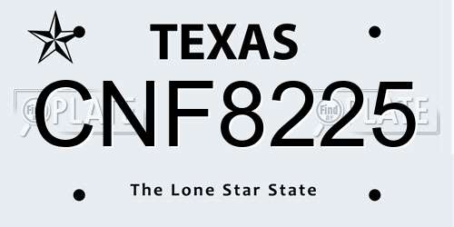 CNF8225 Texas License Plate