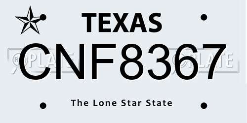 CNF8367 Texas License Plate