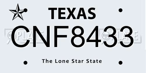 CNF8433 Texas License Plate