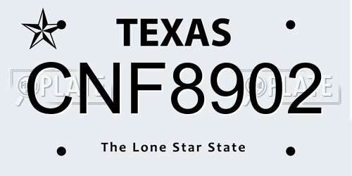 CNF8902 Texas License Plate